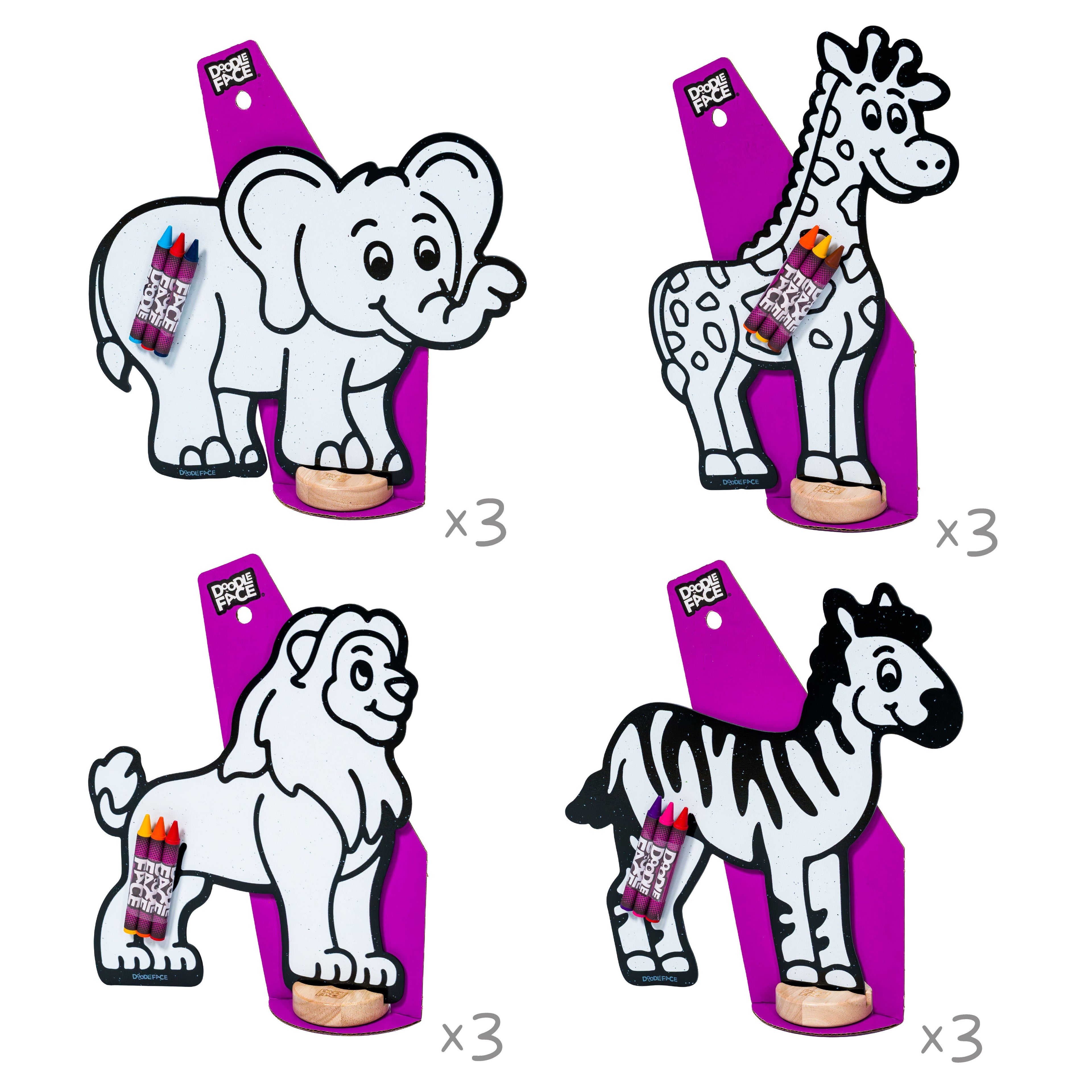 Safari Zoo Animal Color & Play Set | 12 Pack