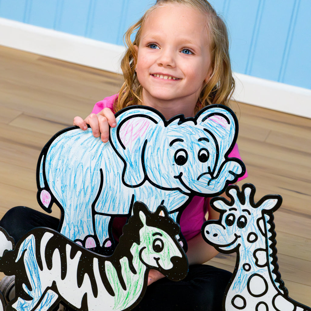 Safari Zoo Animal Color & Play Set | 12 Pack