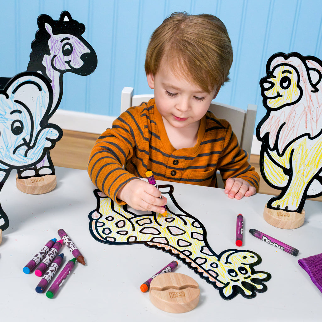Safari Zoo Animal Color & Play Set | 12 Pack