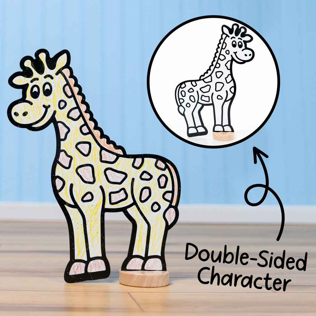 Safari Zoo Animal Color & Play Set | 12 Pack