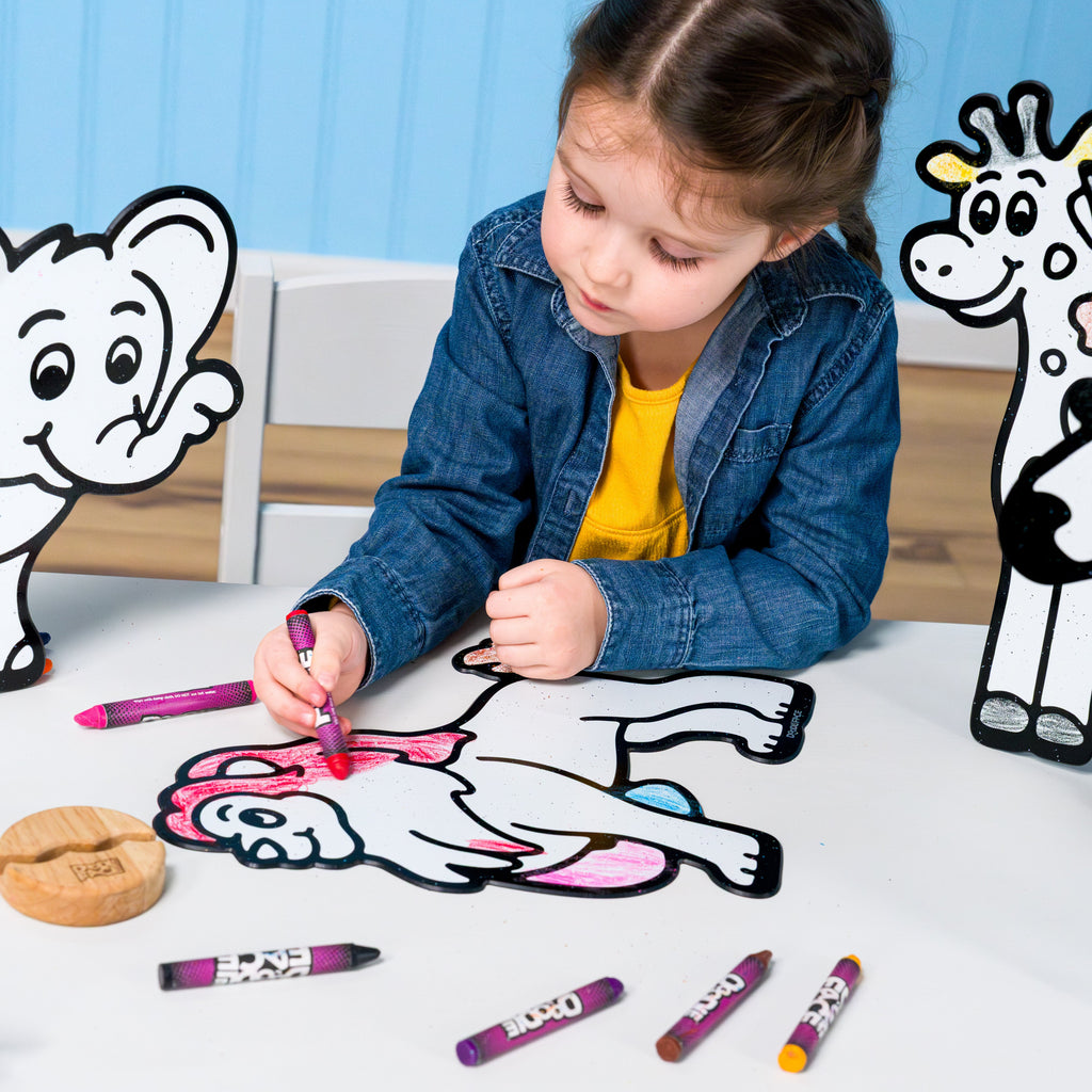 Safari Zoo Animal Color & Play Set | 12 Pack
