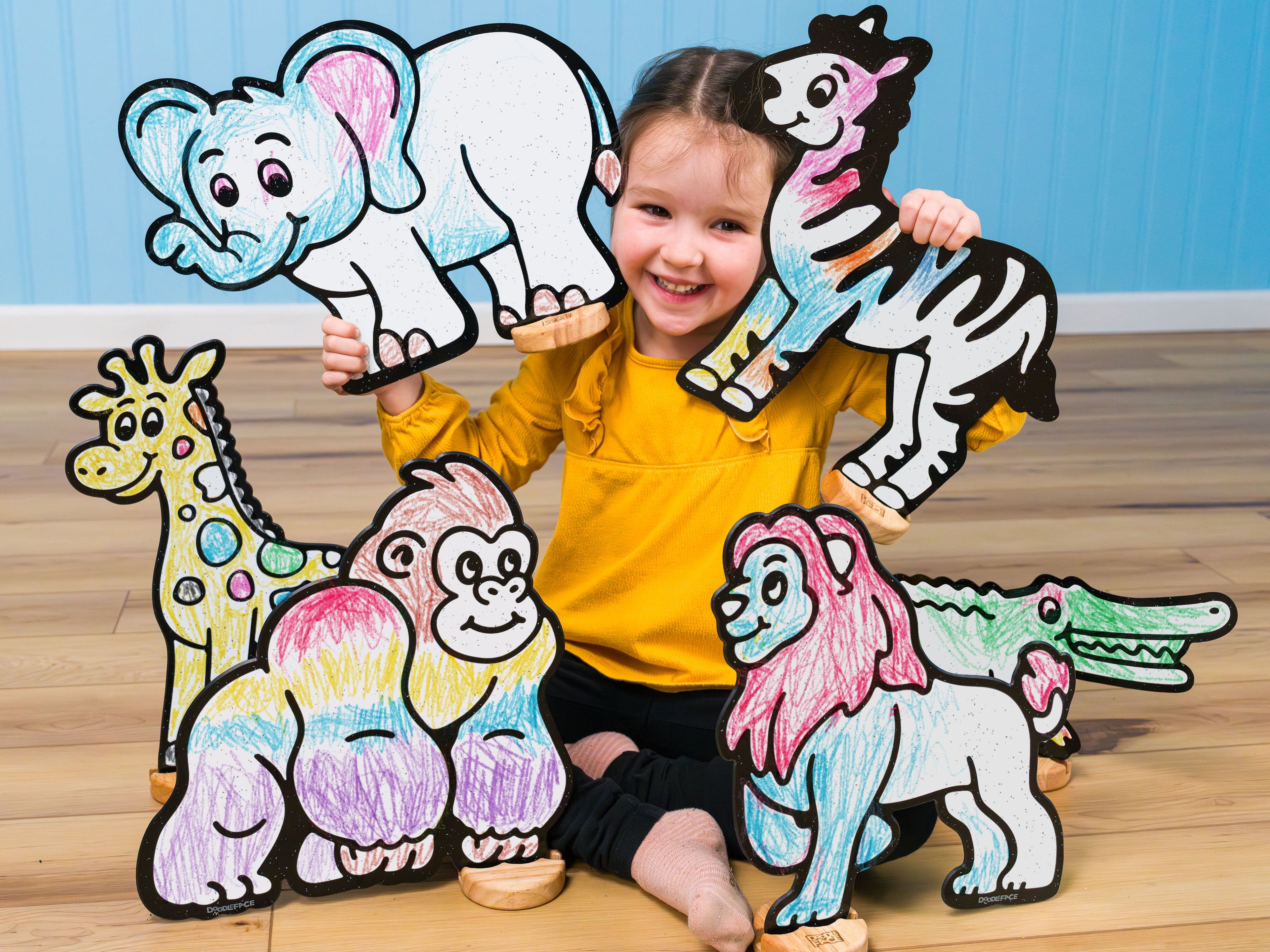 Safari Zoo Animal Color & Play Set | 12 Pack